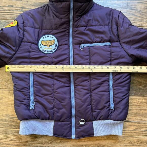 Vintage Levi’s USHGA Hang Gliding Jacket USA Made 70s 80s Plum Blue Puffer 12 - Picture 12 of 13